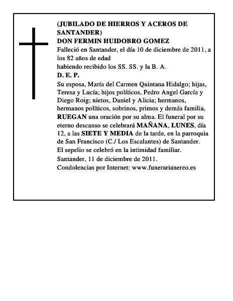 DON FERMIN HUIDOBRO GOMEZ