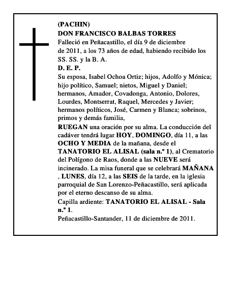 DON FRANCISCO BALBAS TORRES