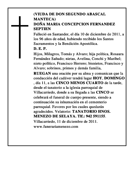 DOÑA MARIA CONCEPCION FERNANDEZ SEPTIEN