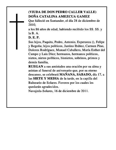 DOÑA CATALINA AMEZCUA GAMEZ