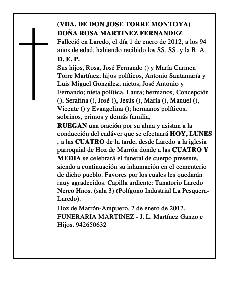 DOÑA ROSA MARTINEZ FERNANDEZ