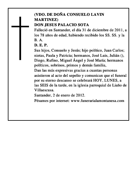 DON JESUS PALACIO SOTA