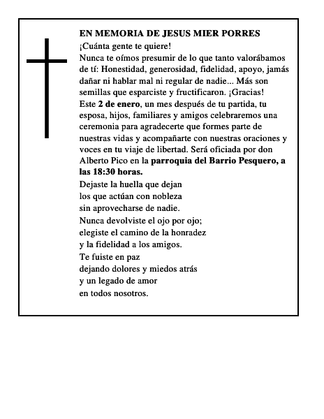 EN MEMORIA DE JESUS MIER PORRES