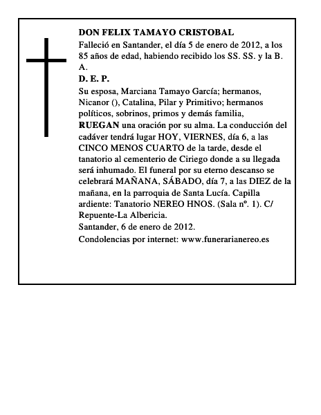 DON FELIX TAMAYO CRISTOBAL