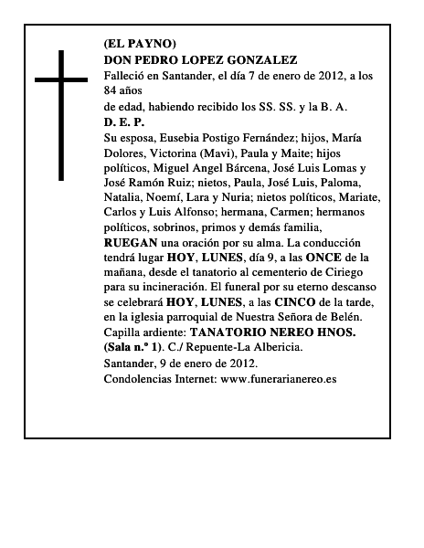 DON PEDRO LOPEZ GONZALEZ