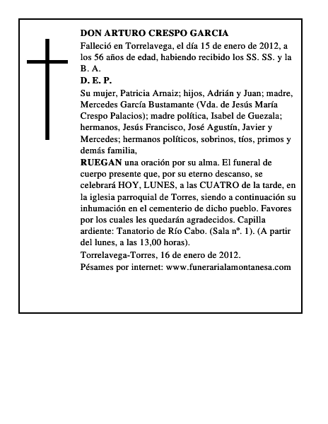 DON ARTURO CRESPO GARCIA