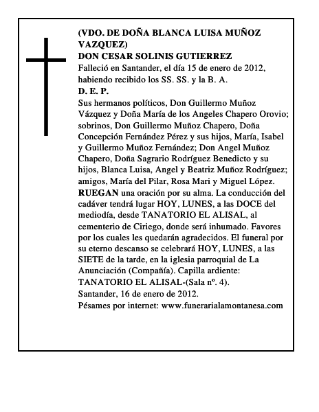 DON CESAR SOLINIS GUTIERREZ