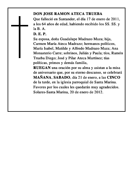 DON JOSE RAMON ATECA TRUEBA