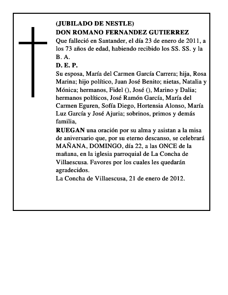 DON ROMANO FERNANDEZ GUTIERREZ