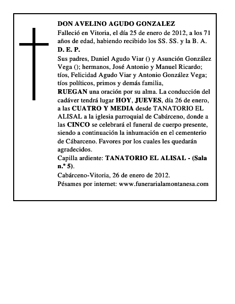 DON AVELINO AGUDO GONZALEZ