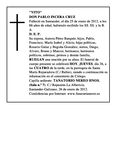 DON PABLO INCERA CRUZ