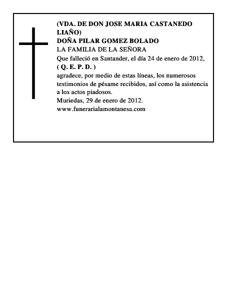 DOÑA PILAR GOMEZ BOLADO