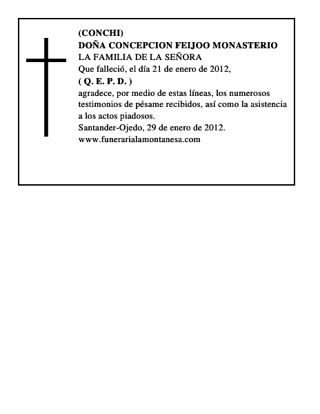 DOÑA CONCEPCION FEIJOO MONASTERIO