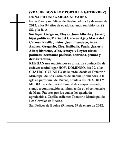 DOÑA PIEDAD GARCIA ALVAREZ