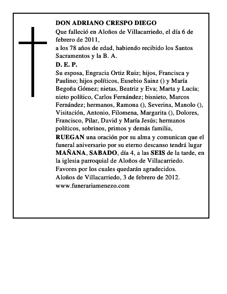 DON ADRIANO CRESPO DIEGO