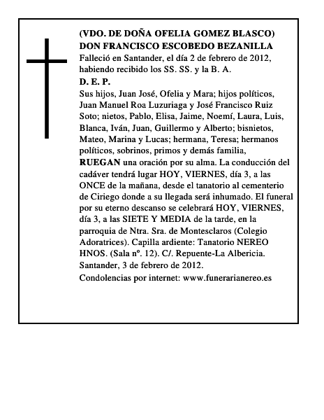DON FRANCISCO ESCOBEDO BEZANILLA