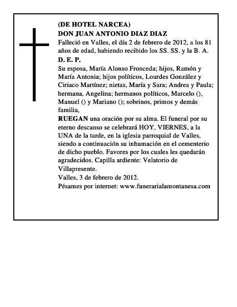 DON JUAN ANTONIO DIAZ DIAZ