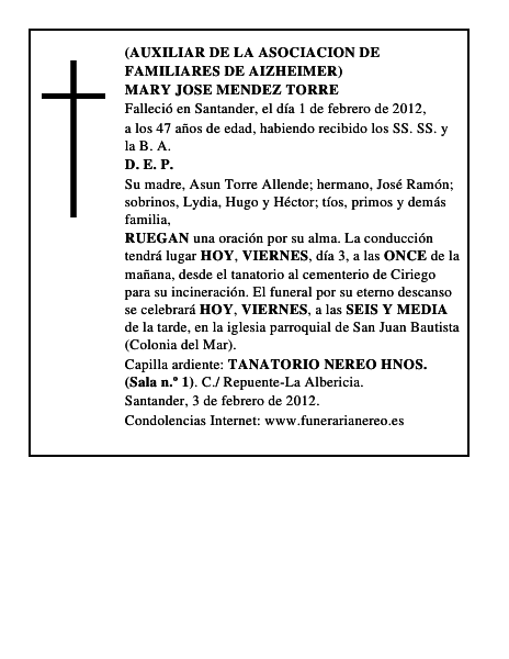 MARY JOSE MENDEZ TORRE