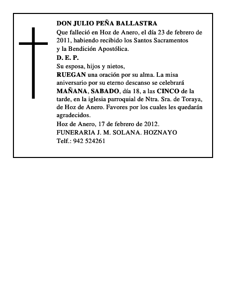 DON JULIO PEÑA BALLASTRA