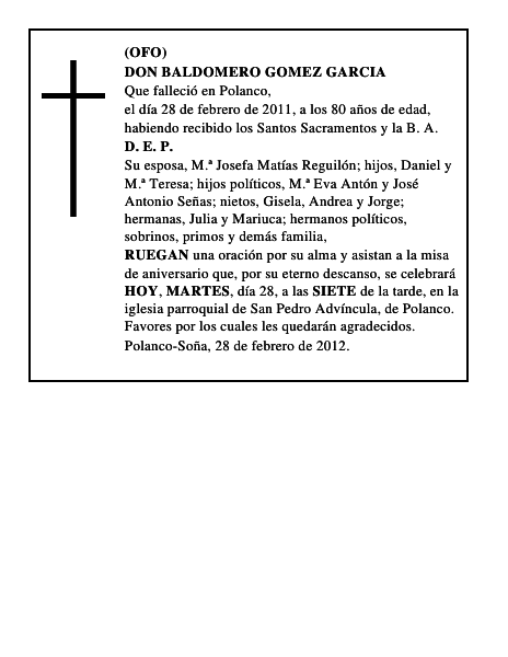 DON BALDOMERO GOMEZ GARCIA