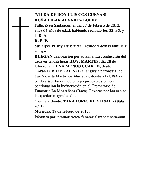 DOÑA PILAR ALVAREZ LOPEZ