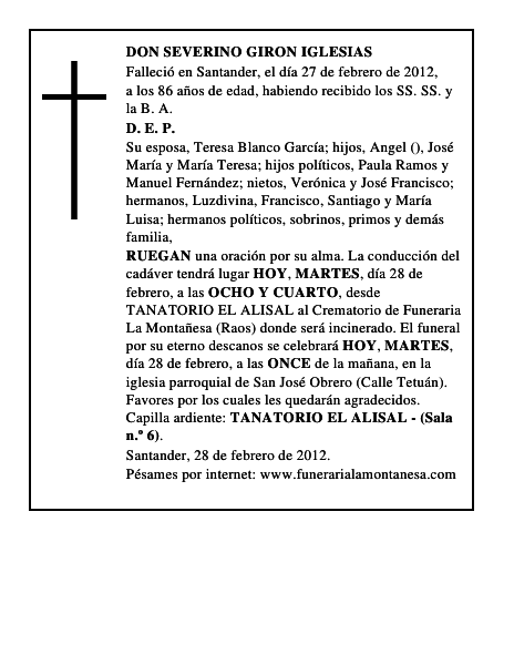 DON SEVERINO GIRON IGLESIAS