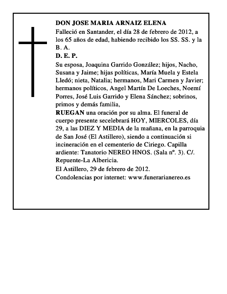 DON JOSE MARIA ARNAIZ ELENA
