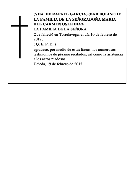 LA FAMILIA DE LA SEÑORADOÑA MARIA DEL CARMEN OSLE DIAZ