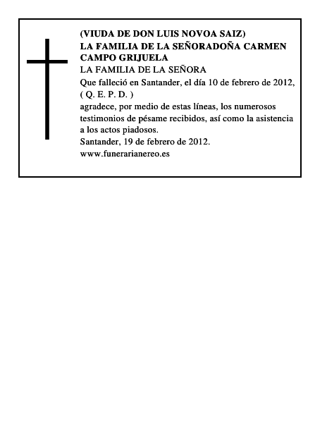 LA FAMILIA DE LA SEÑORADOÑA CARMEN CAMPO GRIJUELA