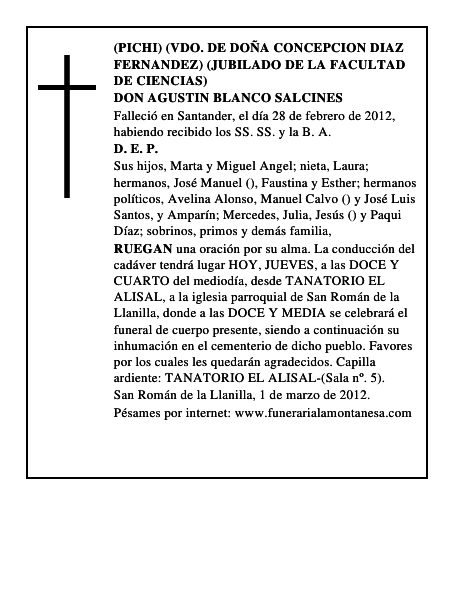 DON AGUSTIN BLANCO SALCINES