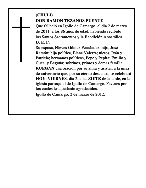 DON RAMON TEZANOS PUENTE