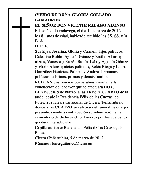 EL SEÑOR DON VICENTE RABAGO ALONSO