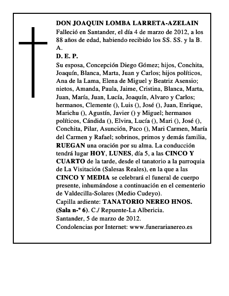 DON JOAQUIN LOMBA LARRETA-AZELAIN