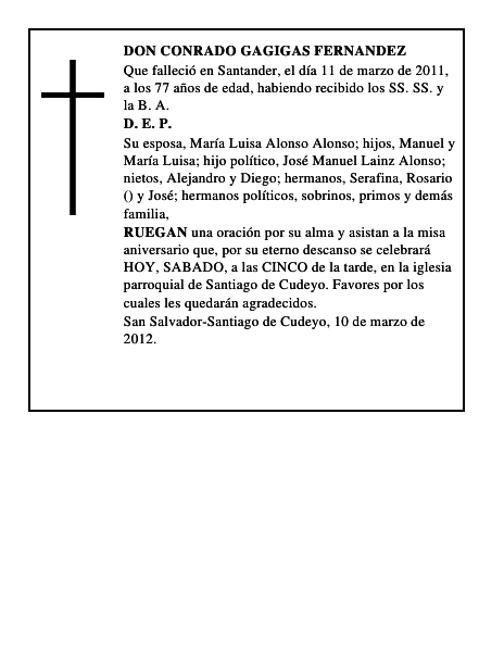 DON CONRADO GAGIGAS FERNANDEZ