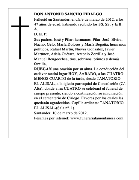 DON ANTONIO SANCHO FIDALGO