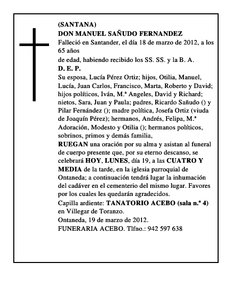 DON MANUEL SAÑUDO FERNANDEZ