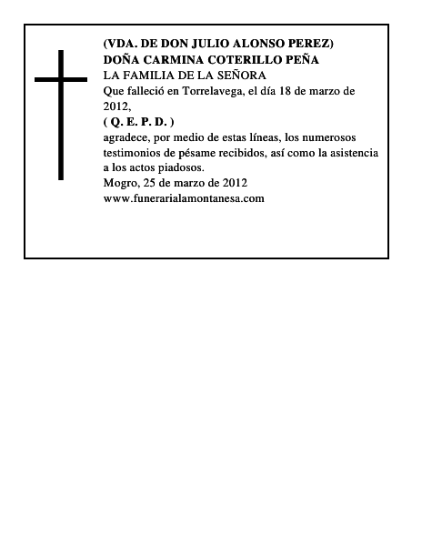 DOÑA CARMINA COTERILLO PEÑA