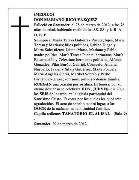 DON MARIANO RICO VAZQUEZ