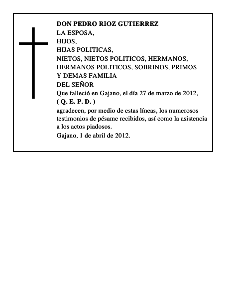 DON PEDRO RIOZ GUTIERREZ