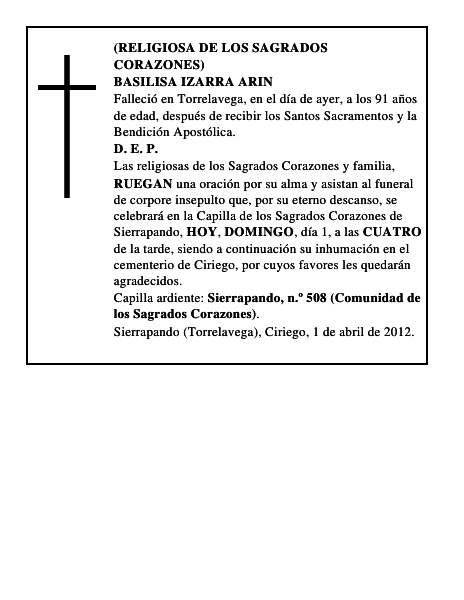 BASILISA IZARRA ARIN