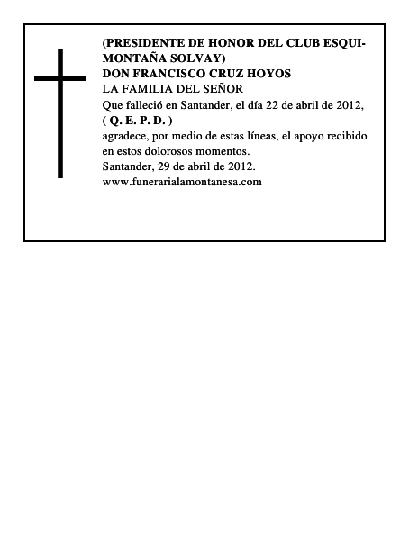 DON FRANCISCO CRUZ HOYOS
