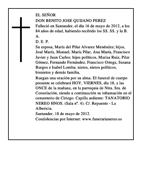 Benito José Quijano Pérez