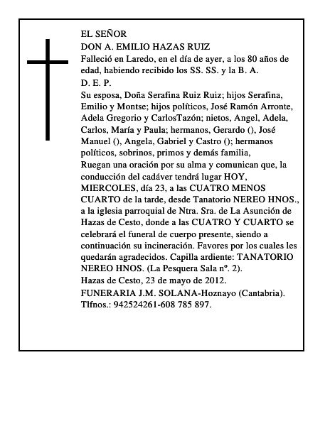 A. Emilio Hazas Ruiz