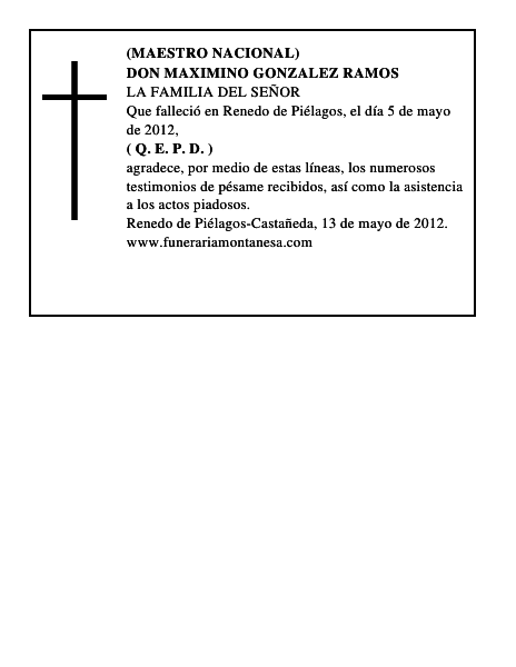 DON MAXIMINO GONZALEZ RAMOS
