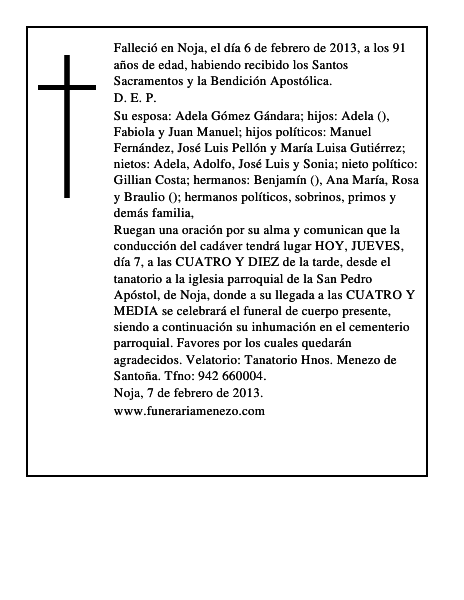 MARIA JOSEFA DIEGO DE LA RIVA