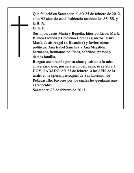 Maria Begoña Santander Ortiz