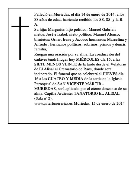 MARGARITA MICAELA CUBRERO