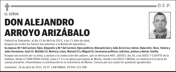 ALEJANDRO ARROYO ARIZABALO