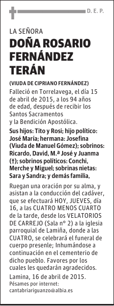 ROSARIO FERNANDEZ TERAN