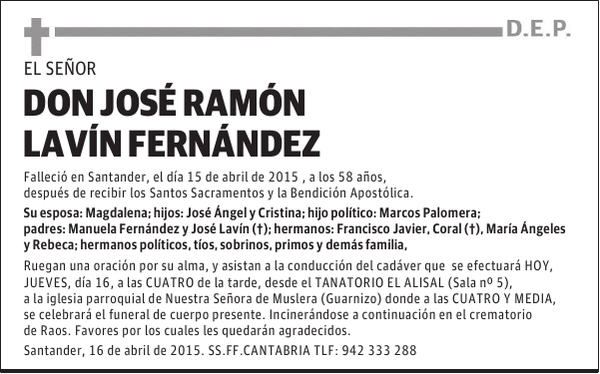 JOSE RAMON LAVIN FERNANDEZ
